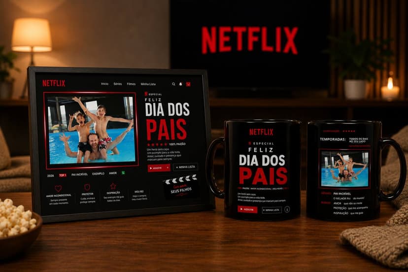 Quadro e Caneca Netflix