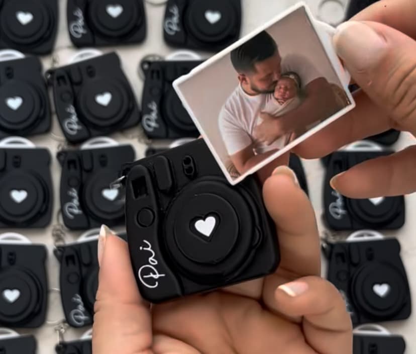 Chaveiro Polaroid 3D com foto